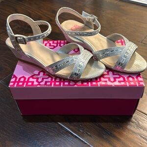 Rhinestone detail wedge fancy sandals